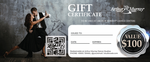 $200 Silver Dance Gift Certificate Arthur Murray Sarasota